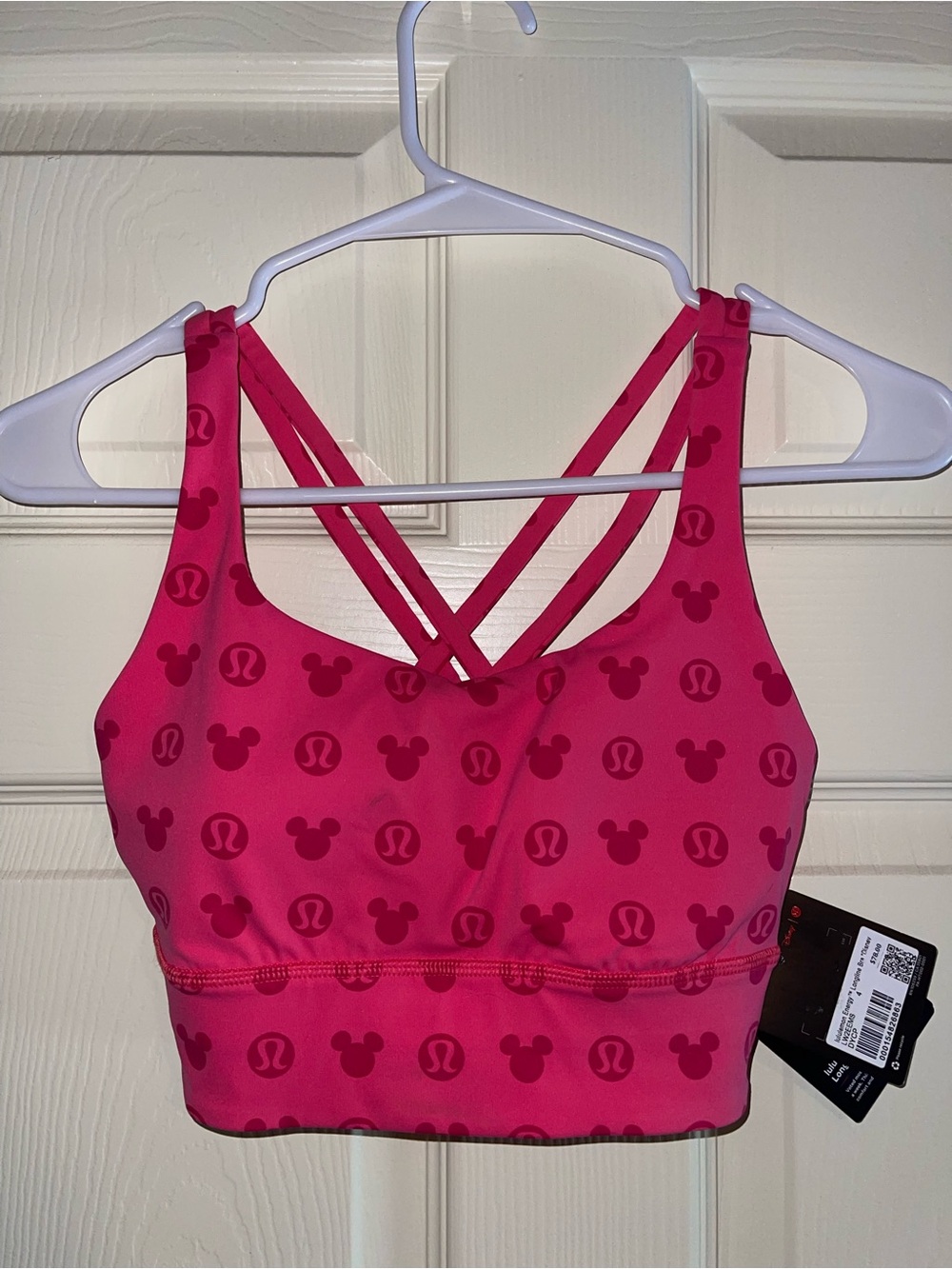 Disney Lululemon Hot Pink Logo Sports Bra